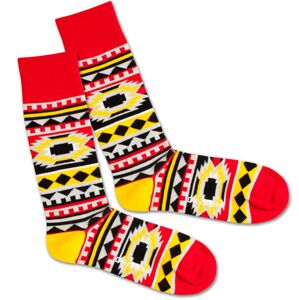 DillySocks Ponožky 'Native Sunset'  žltá / červená / čierna / biela