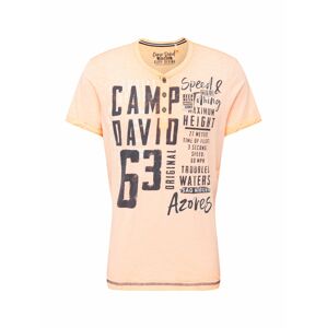 CAMP DAVID Tričko  pastelovo oranžová / tmavomodrá