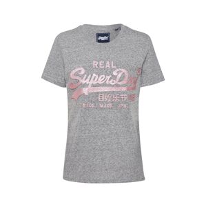 Superdry Tričko  sivá melírovaná / ružová