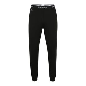 LACOSTE Pyžamové nohavice 'Loungewear'  čierna / biela