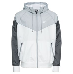 Nike Sportswear Prechodná bunda 'M NSW HE WR JKT HD'  tmavosivá / biela / sivá