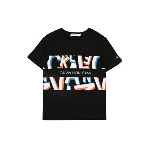 Calvin Klein Jeans Tričko 'LETTER AOP SS T-SHIRT'  čierna