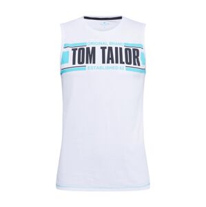 TOM TAILOR Tričko  biela / svetlomodrá / čierna