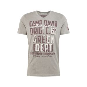 CAMP DAVID Tričko  merlotová / biela / sivá melírovaná