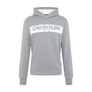 Calvin Klein Mikina  sivá melírovaná / biela / modrá