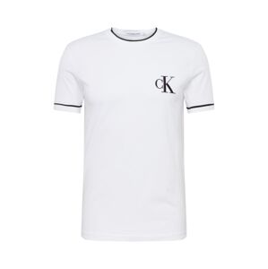 Calvin Klein Jeans Tričko 'TIPPING CK ESSENTIAL TEE'  čierna / biela