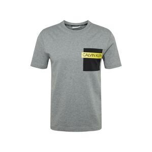 Calvin Klein Tričko  žltá / čierna / sivá melírovaná