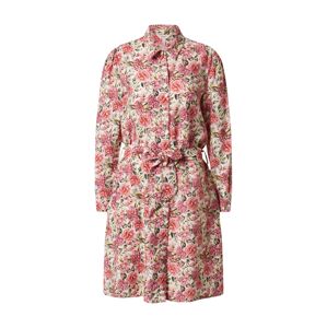 OBJECT Košeľové šaty 'OBJTILLI ELENORA L/S SHIRT DRESS PB8'  červená / biela / ružová