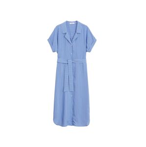 MANGO Košeľové šaty 'Dols'  kráľovská modrá / biela