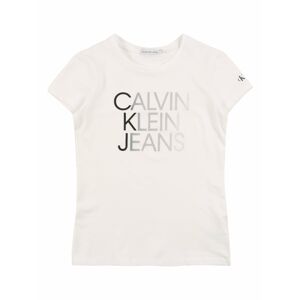 Calvin Klein Jeans Tričko  čierna / biela / strieborná