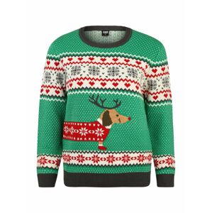Urban Classics Curvy Sveter 'Ladies Sausage Dog Christmas Sweater'  zmiešané farby / tmavosivá
