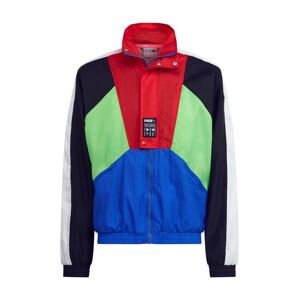 PUMA Prechodná bunda 'TFS OG Track Jacket'  čierna / modrá / neónovo zelená / červená