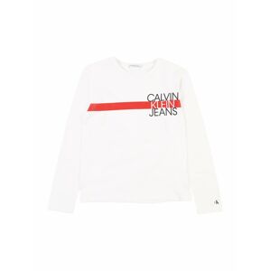 Calvin Klein Jeans Tričko  biela / červená / čierna