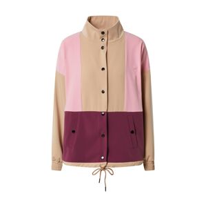 ICHI Prechodná bunda  béžová / ružová / farba lesného ovocia
