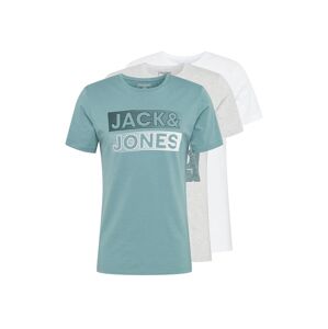 JACK & JONES Tričko  biela / sivá / modrá