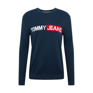 Tommy Jeans Sveter  červená / námornícka modrá / biela
