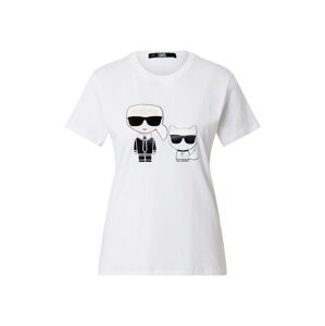 Karl Lagerfeld Tričko 'Ionik Karl & Choupette'  biela / čierna / telová