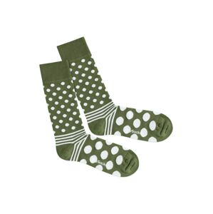 DillySocks Ponožky 'Dot Stripe Nature'  zelená / biela