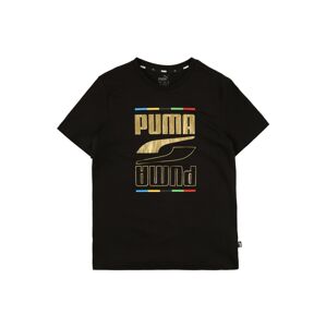 PUMA Funkčné tričko 'Rebel 5 Continents B'  čierna / zlatá