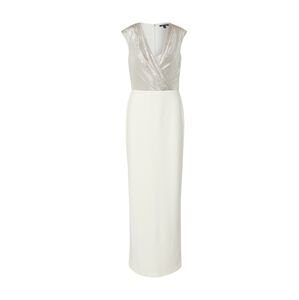 Lauren Ralph Lauren Večerné šaty 'IRAKITA-CAP SLEEVE-EVENING DRESS'  biela / strieborná