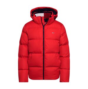Tommy Jeans Zimná bunda 'ESSENTIAL'  červená / námornícka modrá / biela