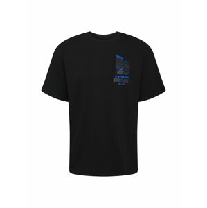 EDWIN Tričko 'Surveillance'  grafitová / čierna / nebesky modrá