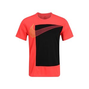 NIKE Funkčné tričko 'Superset'  čierna / neónovo červená