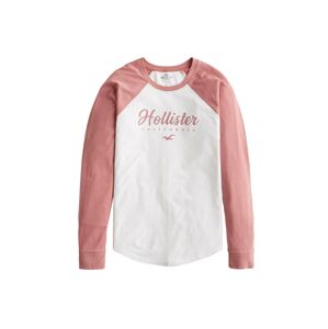 HOLLISTER Tričko  biela / ružová