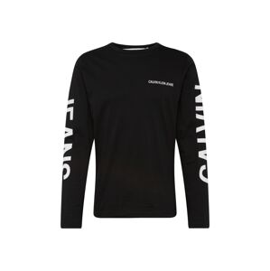 Calvin Klein Jeans Tričko 'INSTITUTIONAL BACK PRINT LS REG'  čierna / biela