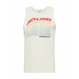JACK & JONES Tričko 'JORPROUD'  šedobiela / zmiešané farby