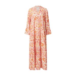 Zwillingsherz Košeľové šaty 'Karen'  biela / oranžová / ružová / broskyňová