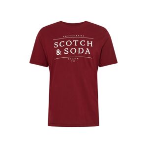 SCOTCH & SODA Tričko  krvavo červená / biela