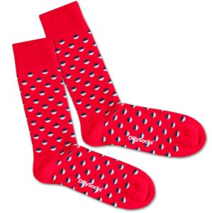 DillySocks Ponožky 'Red Boccia Field'  modrá / červená / biela