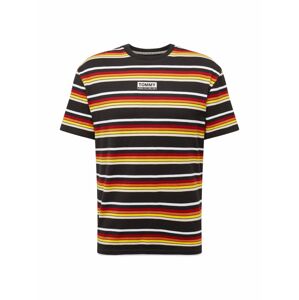 Tommy Jeans Tričko 'Yarn Dye Stripe'  červená / čierna / žltá