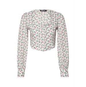 Fashion Union Tričko 'MARSHAN'  ružová / biela