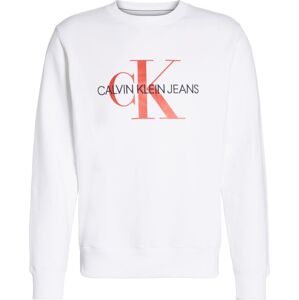 Calvin Klein Jeans Mikina  biela / oranžovo červená