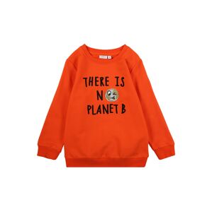 NAME IT Mikina 'La Planet'  oranžovo červená / čierna