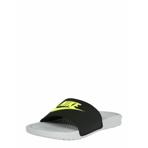 Nike Sportswear Šľapky 'Benassi Just Do It'  čierna / neónovo žltá / sivá