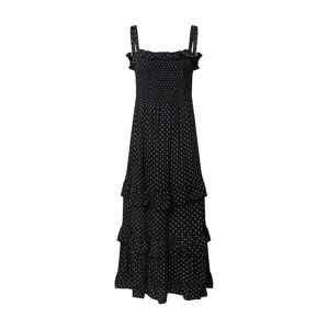 Dorothy Perkins Šaty 'Spot Frill Shirred Maxi Dress'  čierna