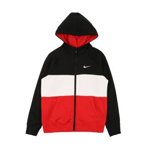 Nike Sportswear Športová mikina so zipsom  červená / čierna / biela