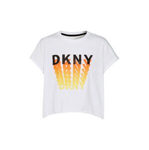 DKNY Performance Tričko  čierna / biela / oranžovo červená