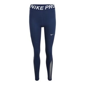 NIKE Športové nohavice 'Nike Pro'  biela / tmavomodrá