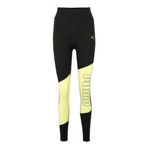 PUMA Športové nohavice  čierna / neónovo žltá