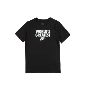 Nike Sportswear Tričko 'WORLD'S GREATEST'  čierna / biela