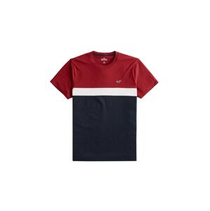 HOLLISTER Tričko  biela / červená / námornícka modrá