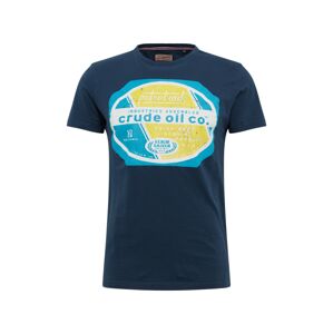 Petrol Industries Tričko  žltá / tmavomodrá / nebesky modrá / biela