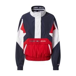 Tommy Jeans Prechodná bunda  červená / biela / námornícka modrá