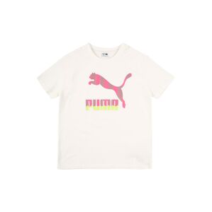 PUMA Funkčné tričko  biela / ružová / pastelovo zelená / tmavošedá
