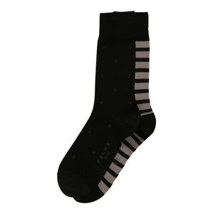 FALKE Ponožky 'Even Stripe Dot 2-Pack'  čierna / béžová